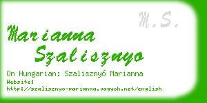 marianna szalisznyo business card