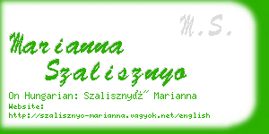 marianna szalisznyo business card